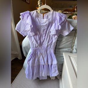 LoveShackFancy Lavender Ruffle Mini Dress